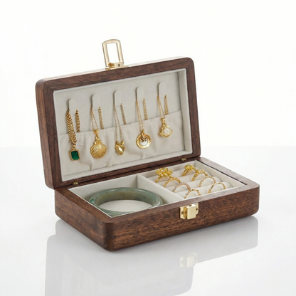 Elegant Jewelry Box for Women with Velvet Lining | Two-Tier Jewelry Organizer for Safe Storage