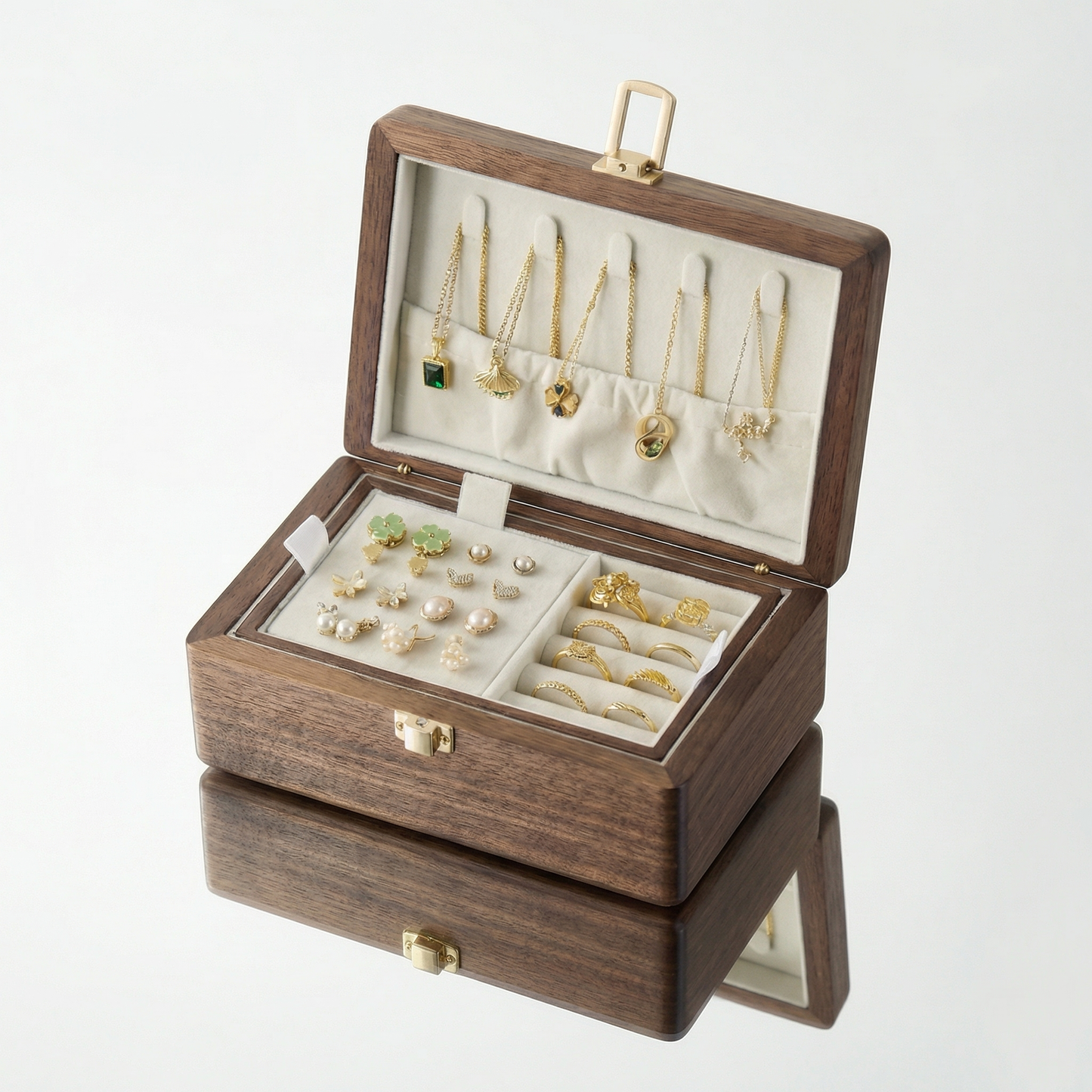 Elegant Jewelry Box for Women with Velvet Lining | Two-Tier Jewelry Organizer for Safe Storage