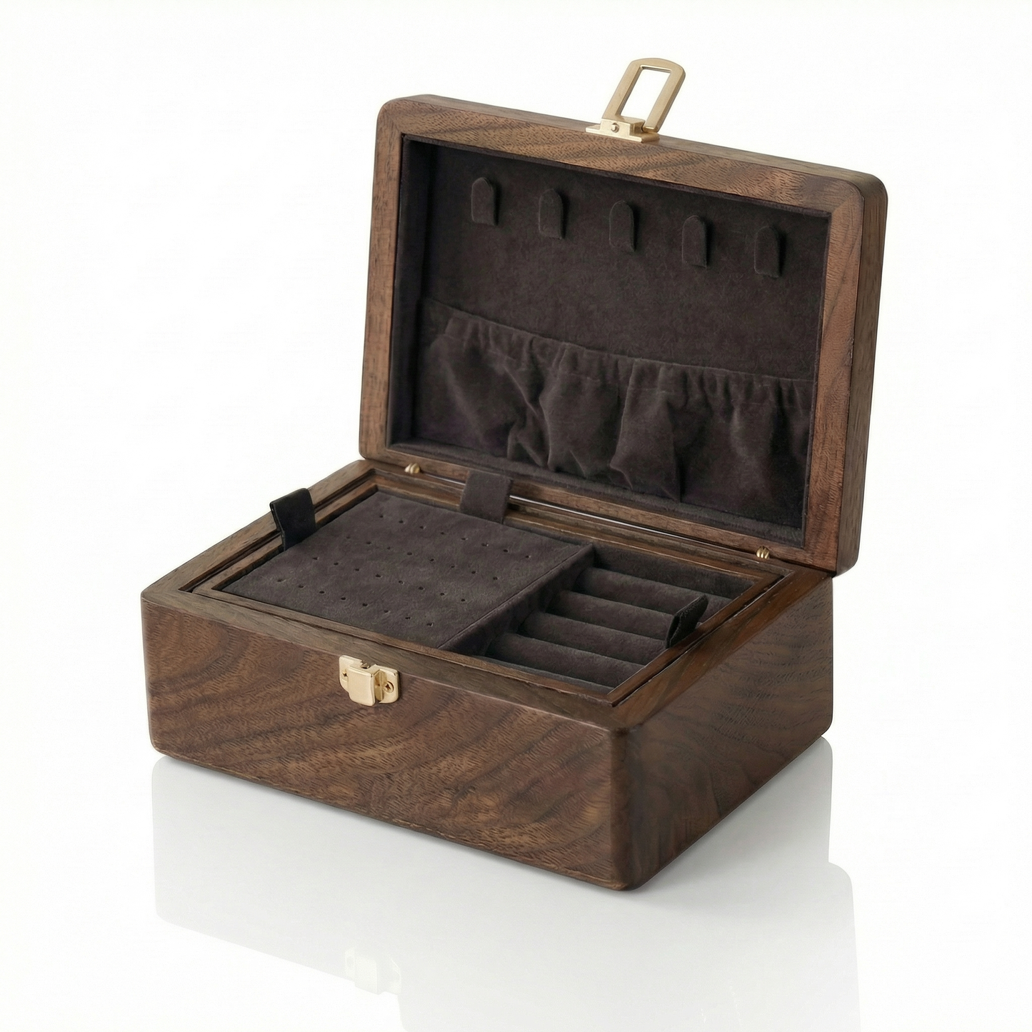 Elegant Jewelry Box for Women with Velvet Lining | Two-Tier Jewelry Organizer for Safe Storage