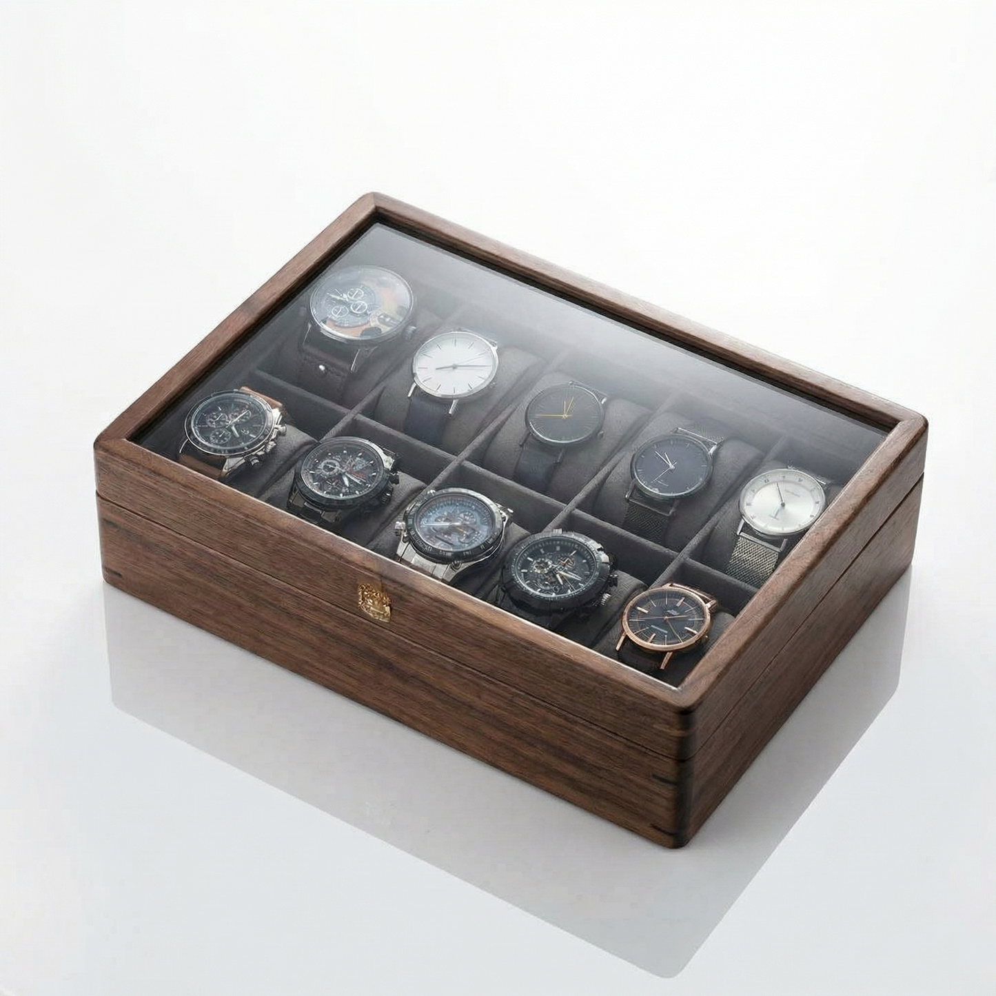 Legacy Collection | Watch Box for Men with Glass Top & Padded Cushions