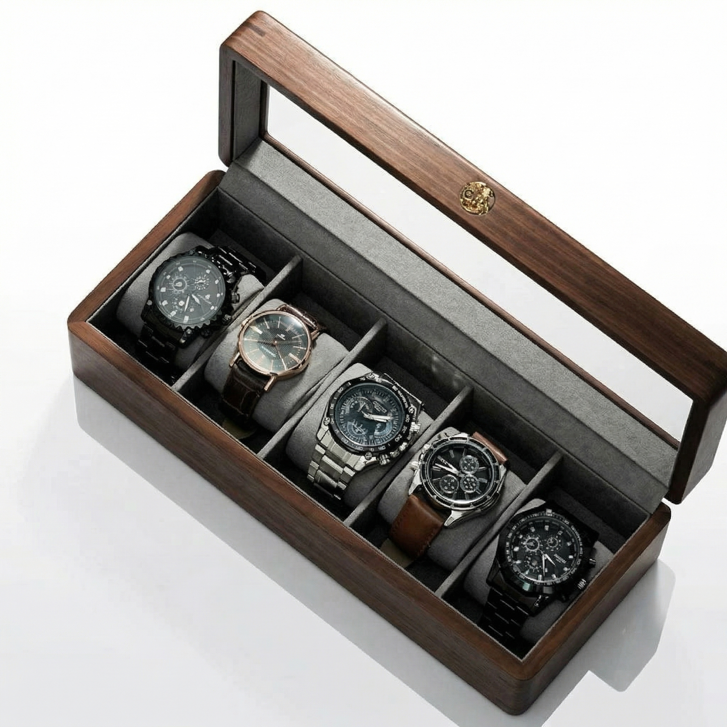 Legacy Collection | Watch Box for Men with Glass Top & Padded Cushions