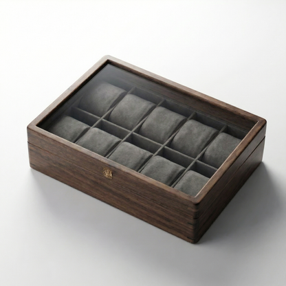 Legacy Collection | Watch Box for Men with Glass Top & Padded Cushions