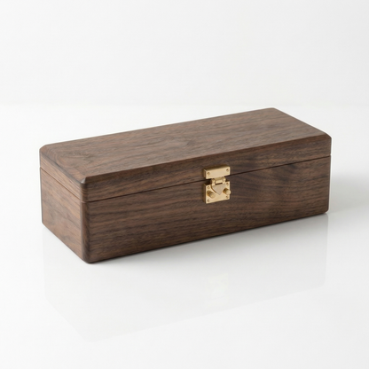 Minimalist Walnut Watch Box for Men with Tempered Glass Lid