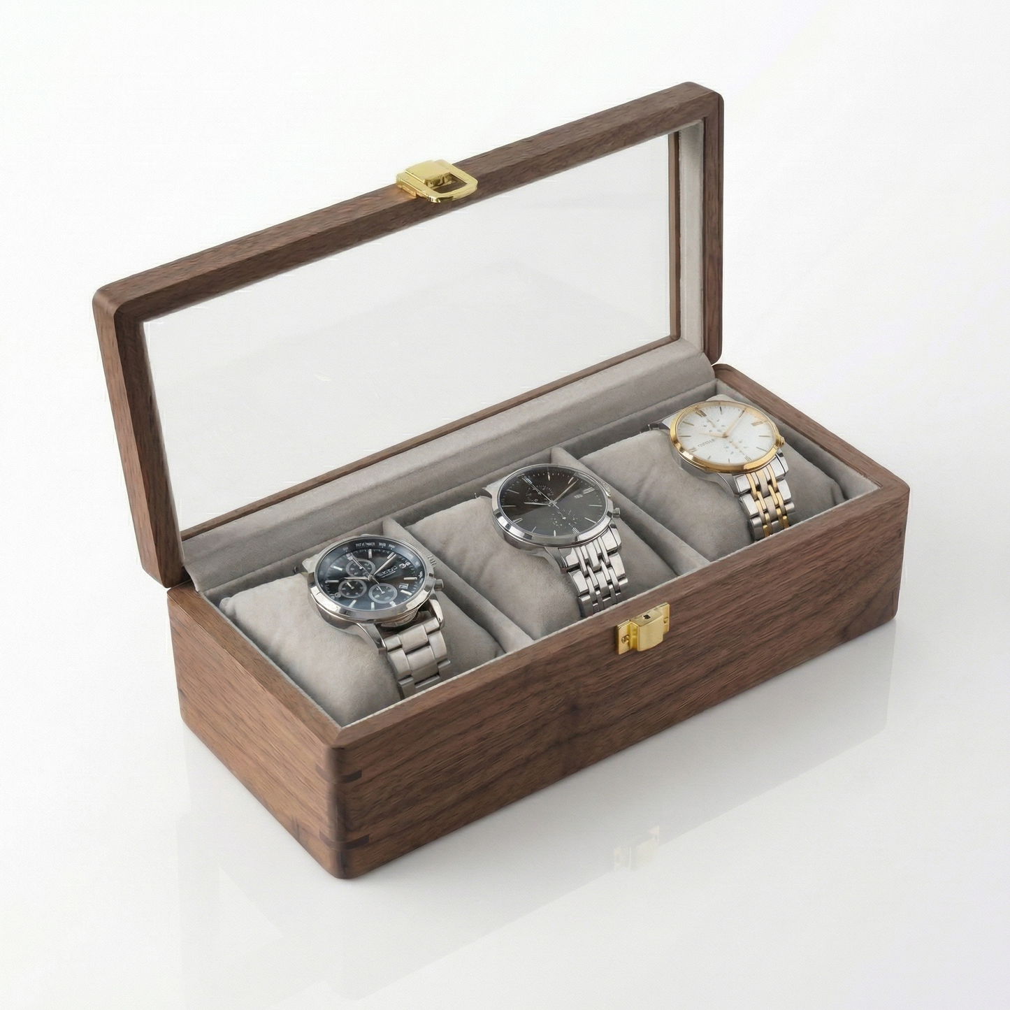 Watch Box for Men with Glass Top & Soft Cushions