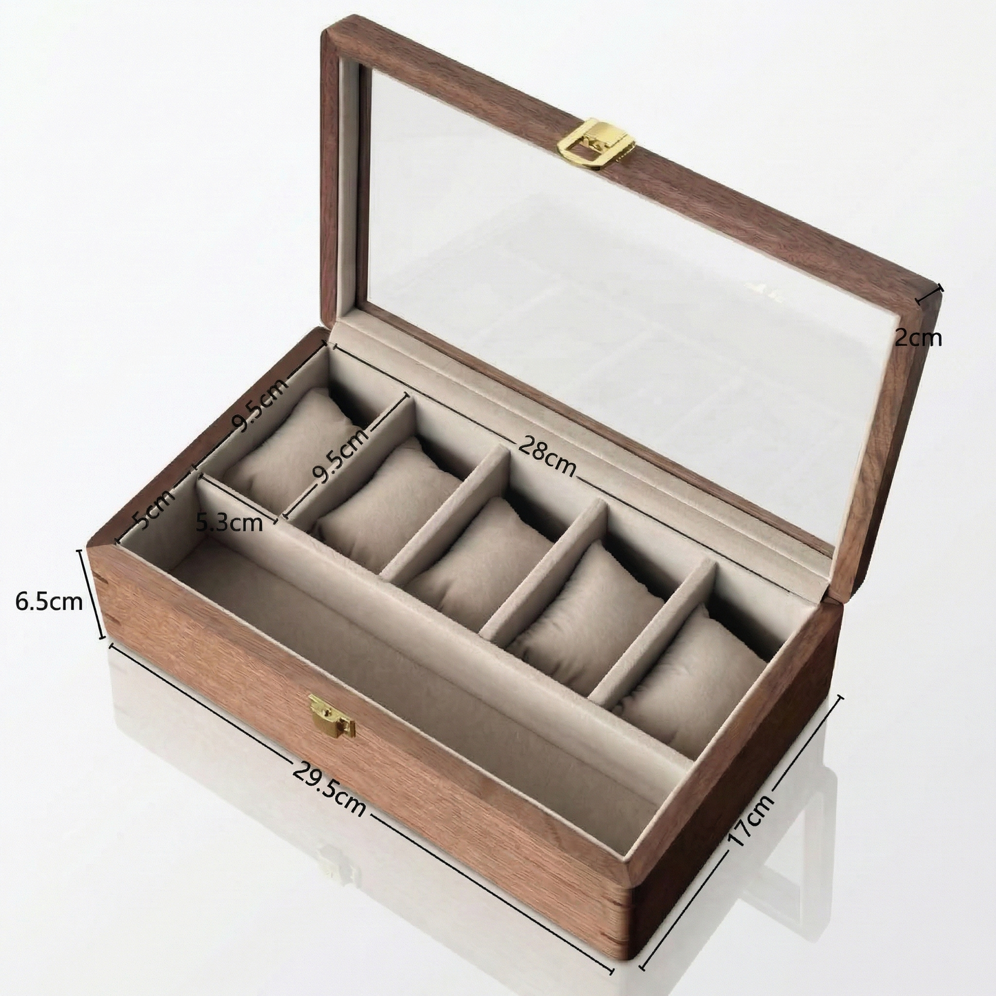 Watch Box for Men with Glass Top & Soft Cushions