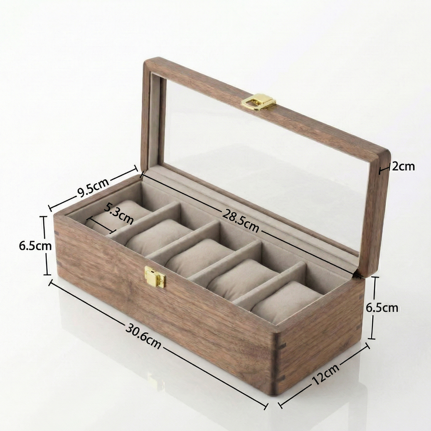 Watch Box for Men with Glass Top & Soft Cushions
