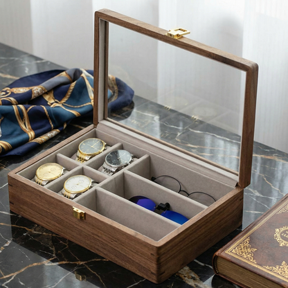 Watch Box for Men with Glass Top & Soft Cushions