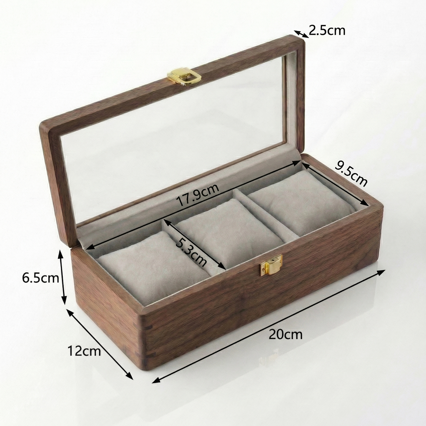 Watch Box for Men with Glass Top & Soft Cushions