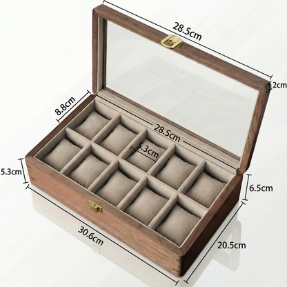 Watch Box for Men with Glass Top & Soft Cushions