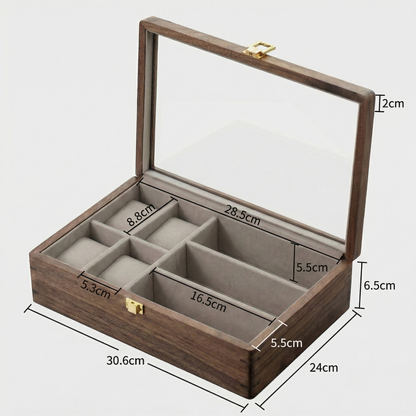 Watch Box for Men with Glass Top & Soft Cushions