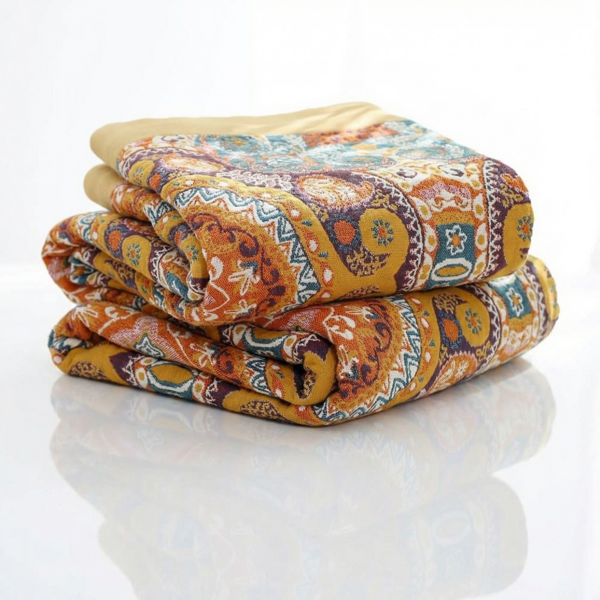 Reversible Cooling Blanket with Soft Cotton Fibres