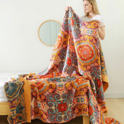 Reversible Cooling Blanket with Soft Cotton Fibres