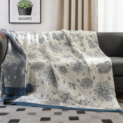 Floral Dream Lightweight Reversible 100% Cotton Throw Blanket
