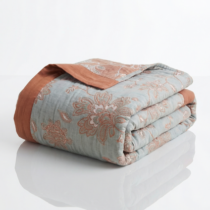 Floral Dream Lightweight Reversible 100% Cotton Throw Blanket