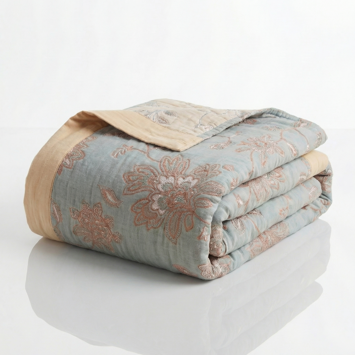 Floral Dream Lightweight Reversible 100% Cotton Throw Blanket
