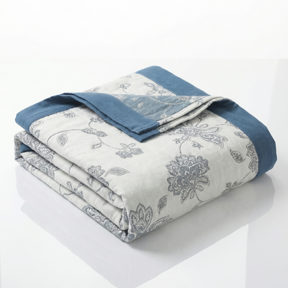 Floral Dream Lightweight Reversible 100% Cotton Throw Blanket