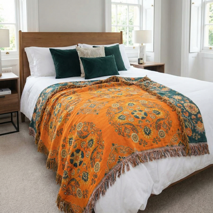 Reversible Throw Blanket with Floral Design | Cozy Comfort for All Seasons
