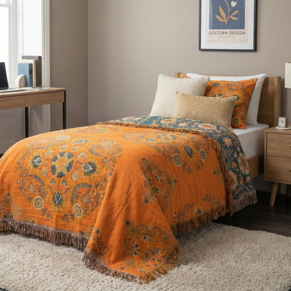 Reversible Throw Blanket with Floral Design | Cozy Comfort for All Seasons