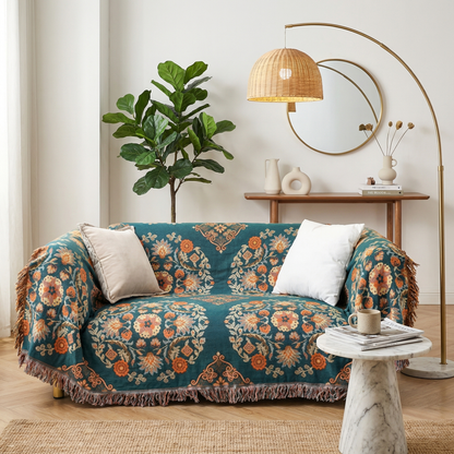 Reversible Throw Blanket with Floral Design | Cozy Comfort for All Seasons