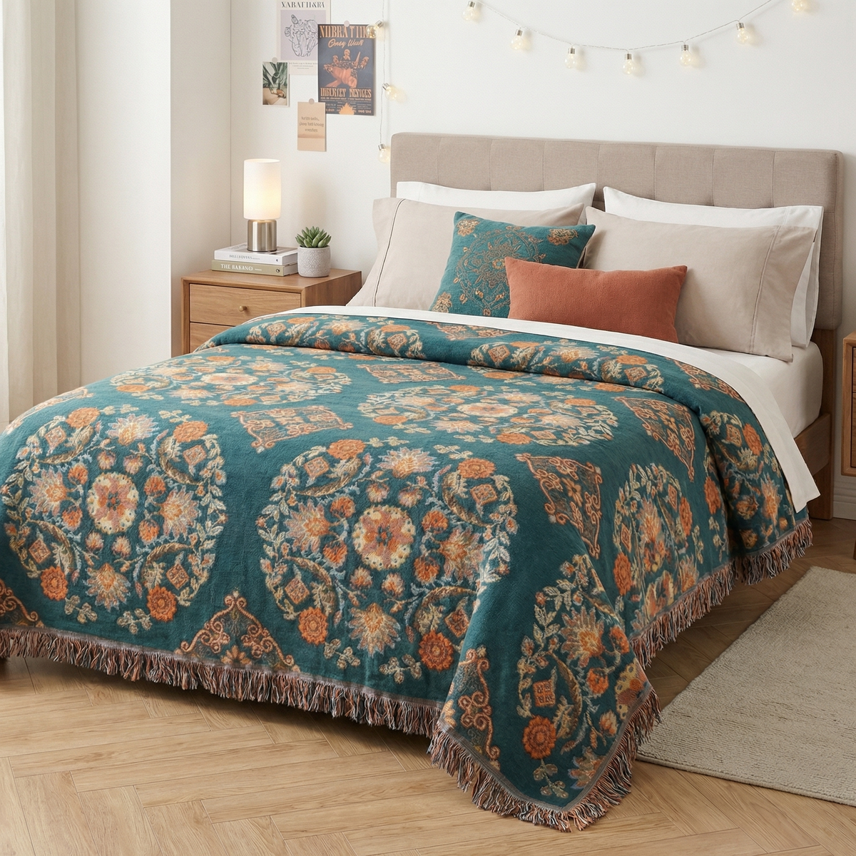 Reversible Throw Blanket with Floral Design | Cozy Comfort for All Seasons