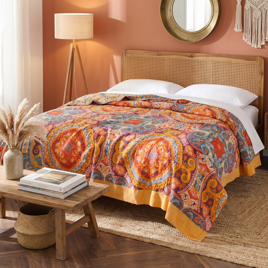 Reversible Cooling Blanket with Soft Cotton Fibres