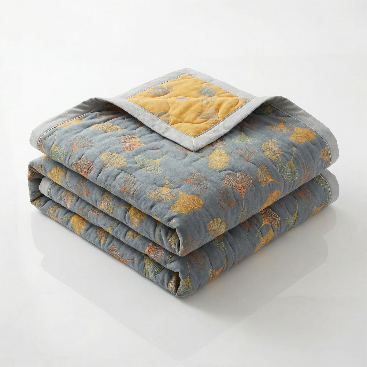 Ginkgo Leaf Collection | Cozy Throw Blanket with Reversible Design