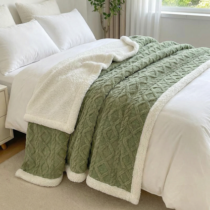 Reversible Sherpa Blanket with Plush Fleece | Lightweight & Breathable Comfort for All Seasons