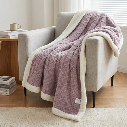 Reversible Sherpa Blanket with Plush Fleece | Lightweight & Breathable Comfort for All Seasons