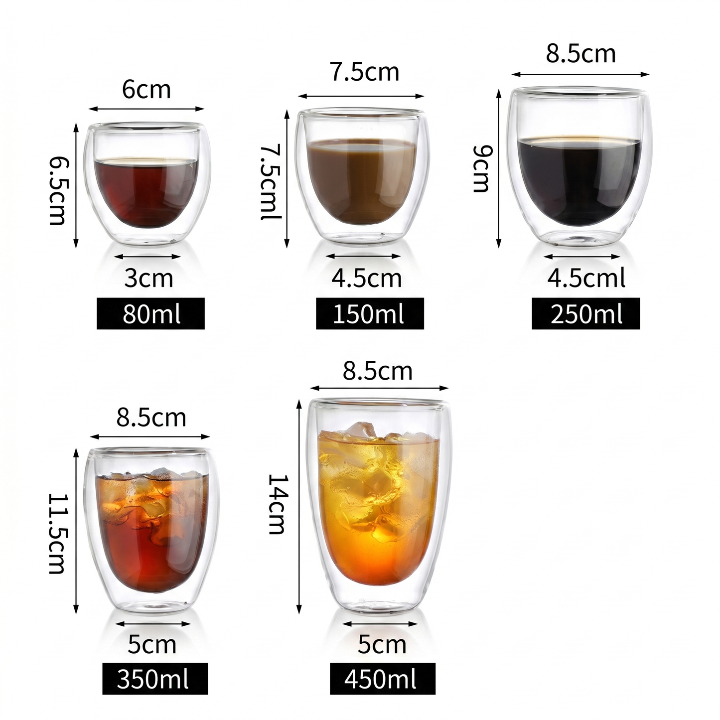 Heat-Resistant Double Wall Cups Set