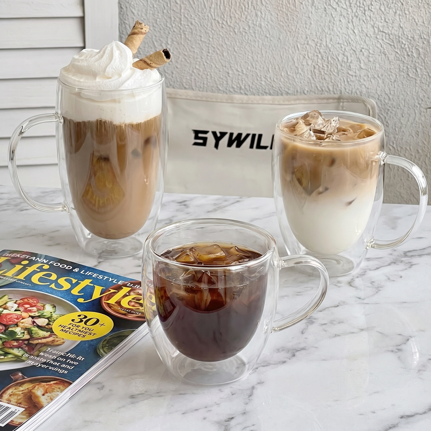 Heat-Resistant Double Wall Glass Cups Set
