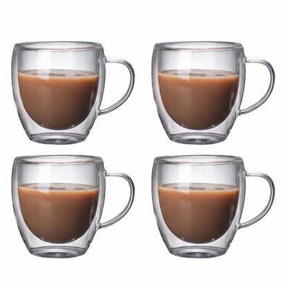 Heat-Resistant Double Wall Glass Cups Set