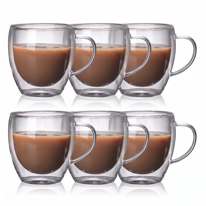 Heat-Resistant Double Wall Glass Cups Set