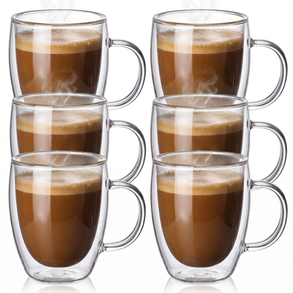 Heat-Resistant Double Wall Glass Cups Set