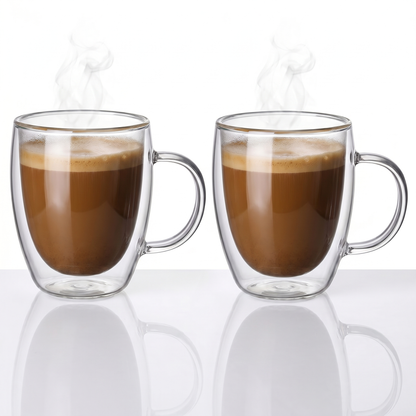 Heat-Resistant Double Wall Glass Cups Set