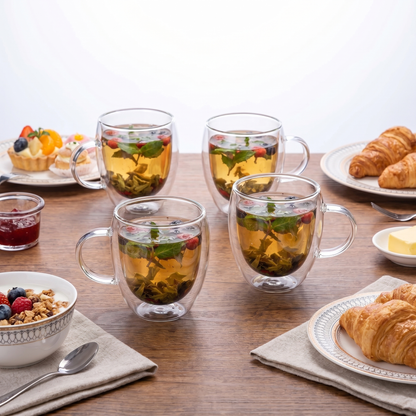 Heat-Resistant Double Wall Glass Cups Set