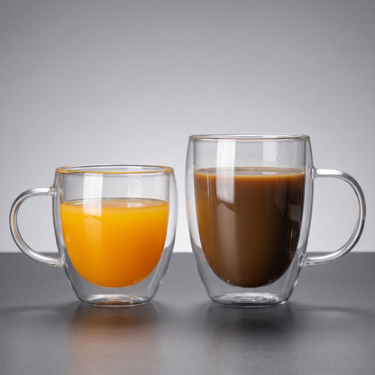 Heat-Resistant Double Wall Glass Cups Set