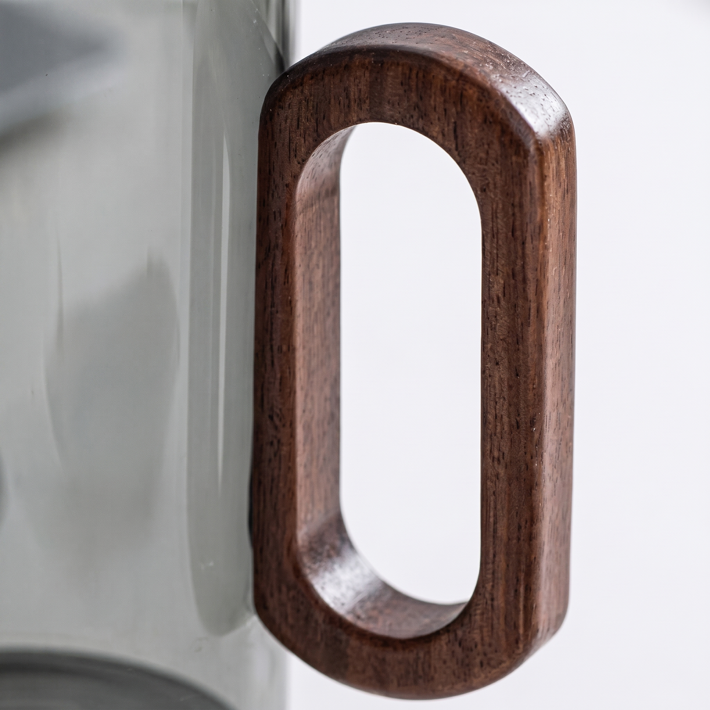 Elegant Glass Mugs with Heat-Resistant Wooden Handle