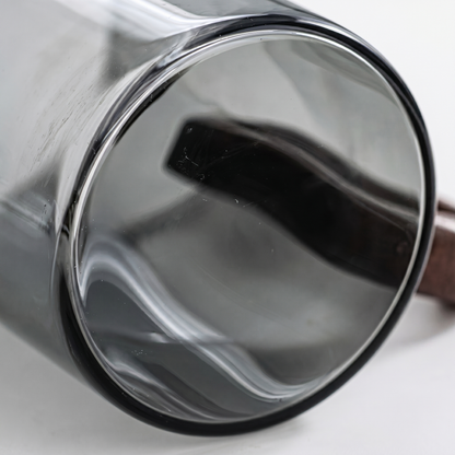 Elegant Glass Mugs with Heat-Resistant Wooden Handle