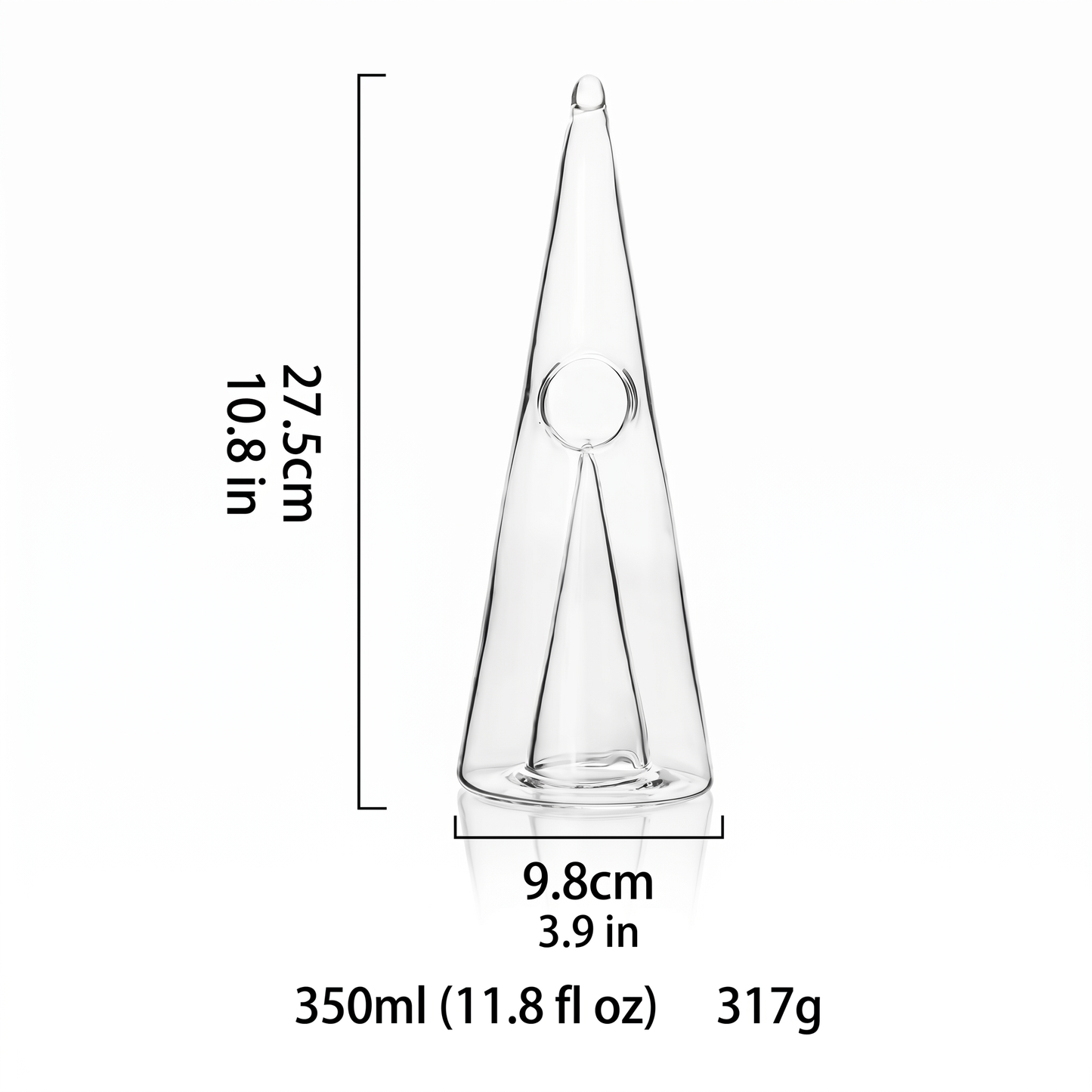 Elegant Glass Cone Wine Decanter with Optimal Aeration