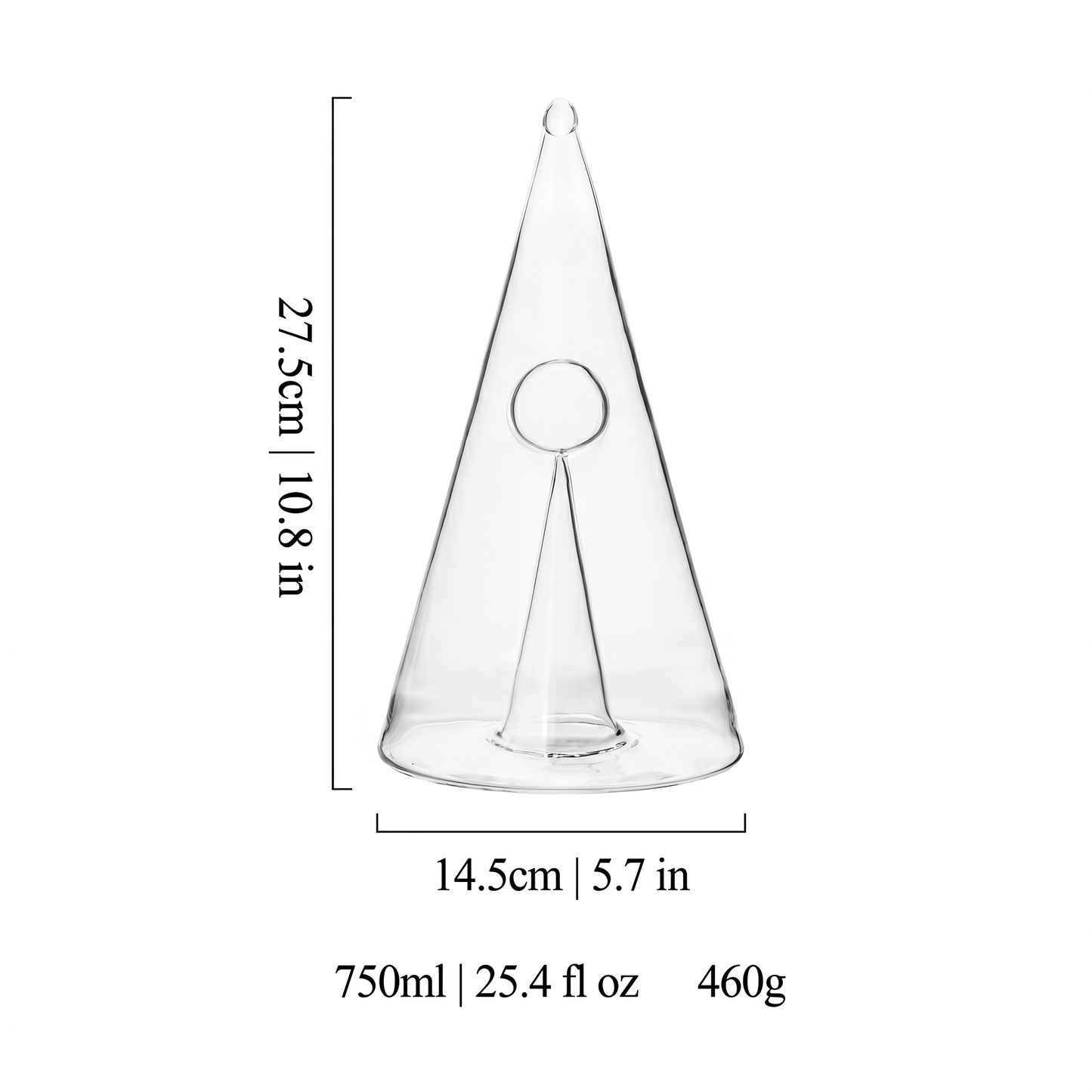Elegant Glass Cone Wine Decanter with Optimal Aeration