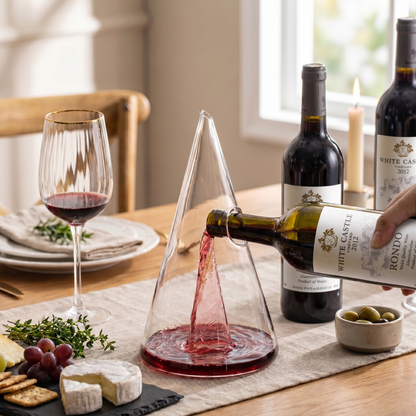 Elegant Glass Cone Wine Decanter with Optimal Aeration