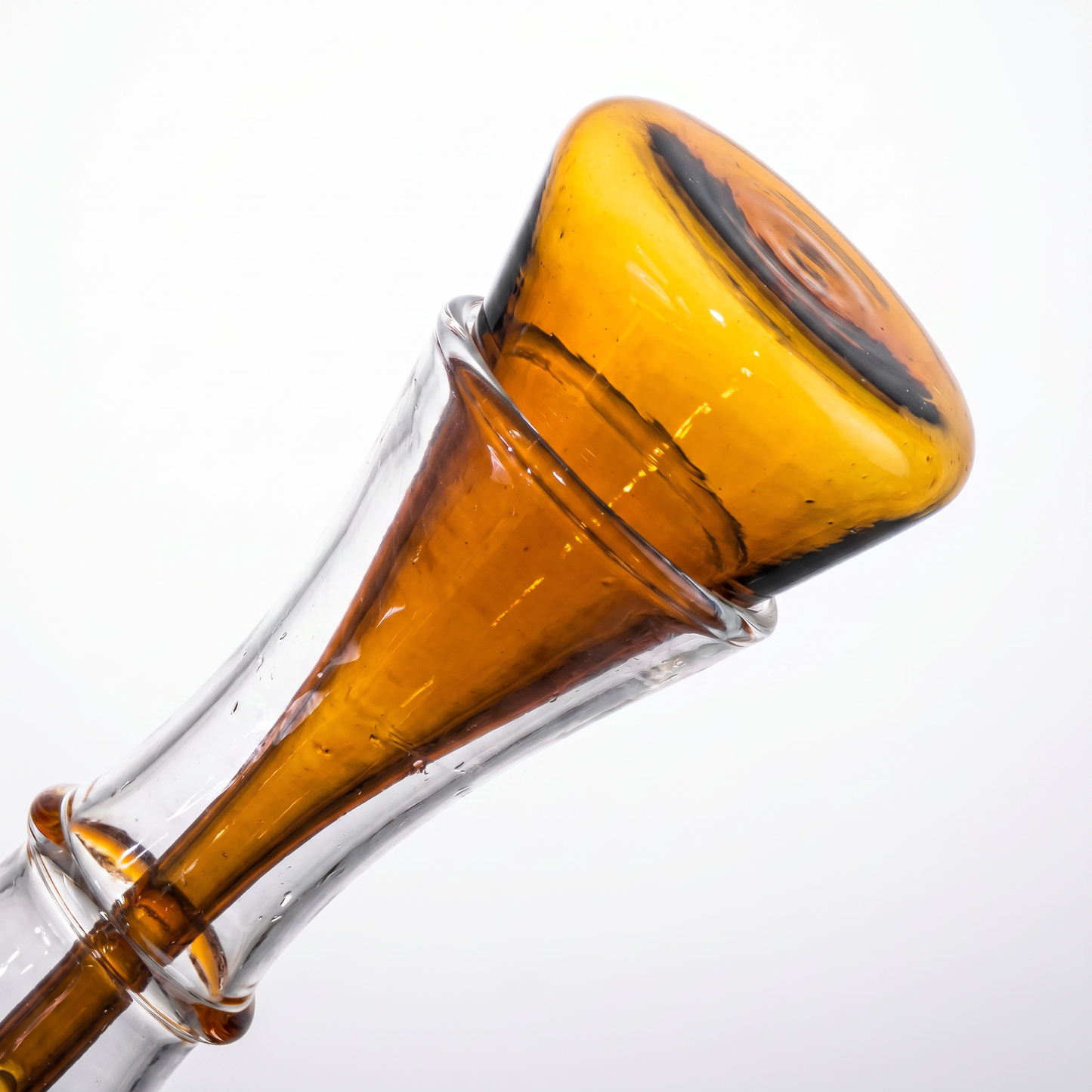 Elegant Hand-Blown Glass Carafe with Sculptural Stopper