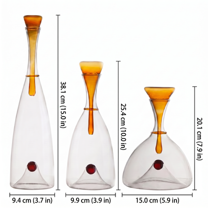 Elegant Hand-Blown Glass Carafe with Sculptural Stopper