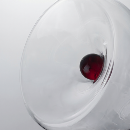 Elegant Hand-Blown Glass Carafe with Sculptural Stopper
