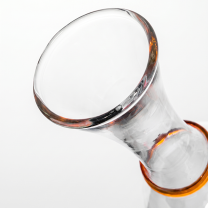 Elegant Hand-Blown Glass Carafe with Sculptural Stopper