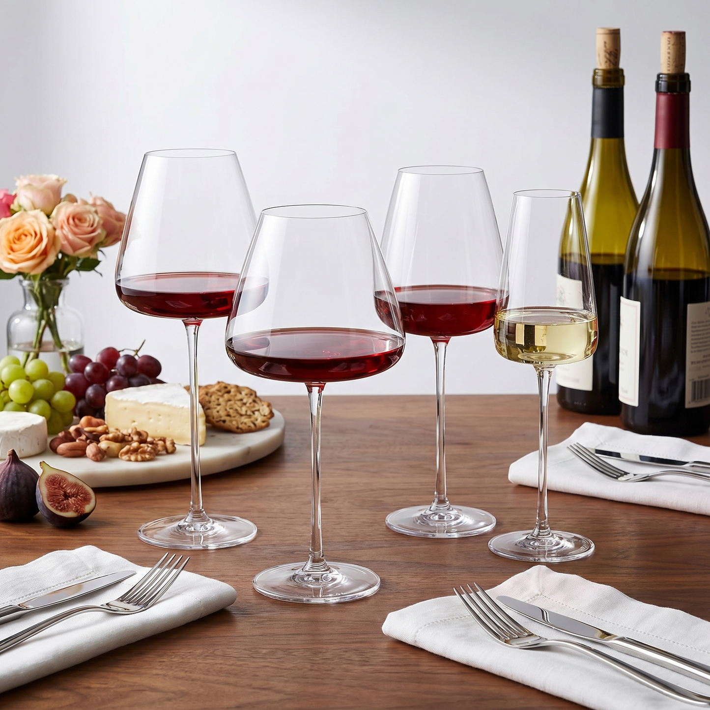 Elegant Crystal Wine Glasses Set with Exceptional Clarity for Sophisticated Dining