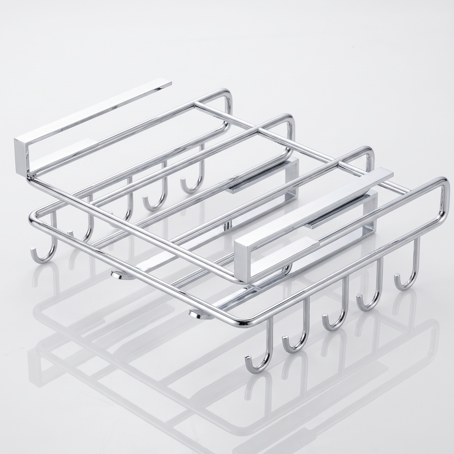 Under-Shelf Kitchen Storage Rack with 2-Tier Stainless Steel Design