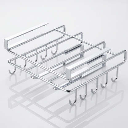 Under-Shelf Kitchen Storage Rack with 2-Tier Stainless Steel Design