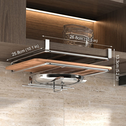 Under-Shelf Kitchen Storage Rack with 2-Tier Stainless Steel Design