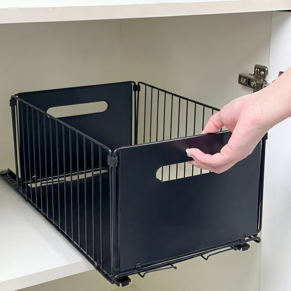 Pull-Out Kitchen Cabinet Storage Rack for Snacks, Jars and Pantry Items